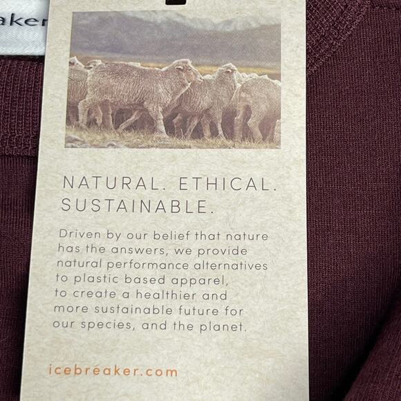 Icebreaker Mens Dalston Long Sleeve Crewneck size Medium Wool Blend Maroon New - Picture 7 of 10